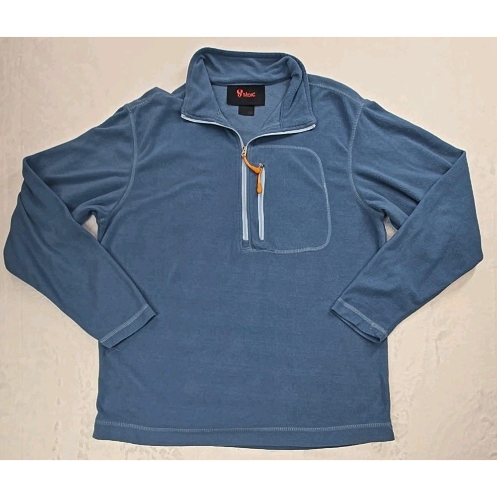 Men's Stoic Pastel Blue 1/4 Zip Up Pullover Base Layer Light Fleece Jacket Sz XL